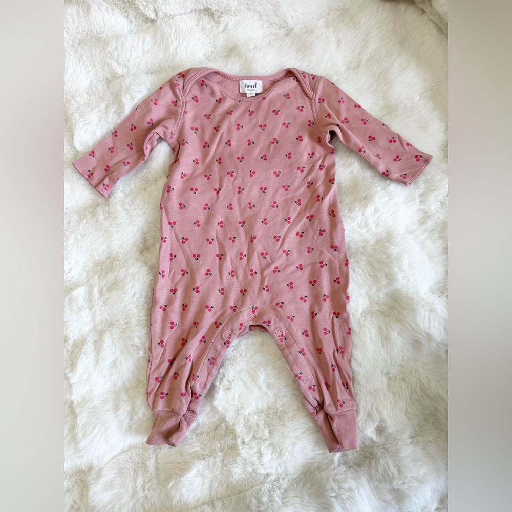 Oeuf cherry print onesie romper